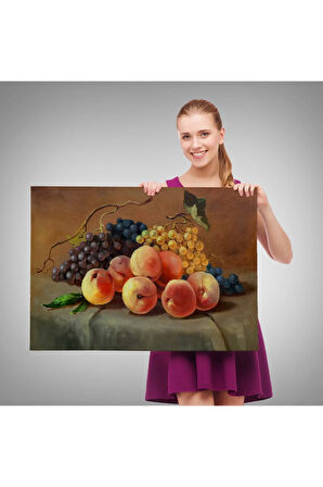 Masa Üstündaki Meyveler Yağlı Boya Görünümlü Tablo-1233