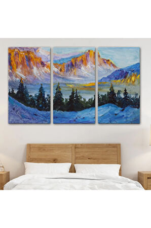 Rusya Karlı Dağları Manzarası Duvar Tablosu-1235