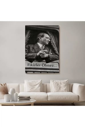 Atatürk'ün Doğu Ekspresinde Fotoğrafı Duvar Tablosu-6222