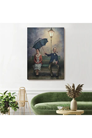 Yağmur Altındaki Küs Sevgililer Dekoratif Duvar Tablosu-6223