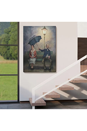 Yağmur Altındaki Küs Sevgililer Dekoratif Duvar Tablosu-6223