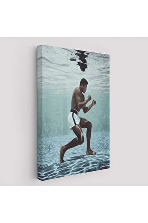 Su Altında Antreman Yapan Boksor Muhammet Ali Duvar Tablosu-6234