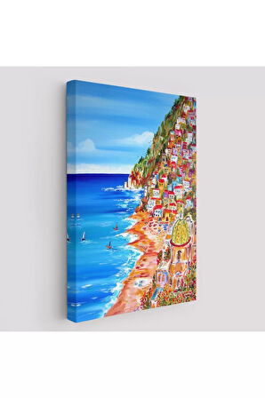 İtalya La Bella Positano Amalfi Sahili Duvar Tablosu-6237