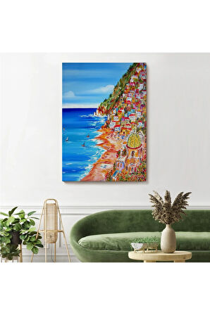 İtalya La Bella Positano Amalfi Sahili Duvar Tablosu-6237
