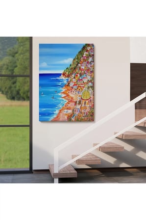 İtalya La Bella Positano Amalfi Sahili Duvar Tablosu-6237