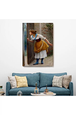 Eugene De Blaas'ın Kulak Misafiri Reprodüksiyon Tablosu-6276