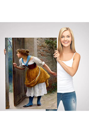 Eugene De Blaas'ın Kulak Misafiri Reprodüksiyon Tablosu-6276