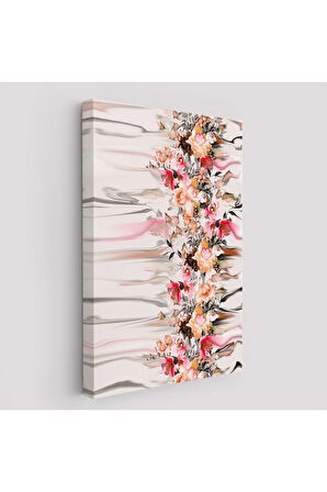 Renkli Çiçek Desenli Dekoratif Duvar Tablosu-6282