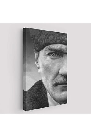 Mustafa Kemal Atatürk Siyah Beyaz Tablosu-6303