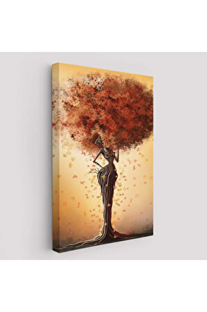 Yaprak Saçlı Afrikalı Ağaç Kadın Duvar Tablosu-6313