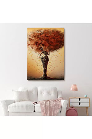 Yaprak Saçlı Afrikalı Ağaç Kadın Duvar Tablosu-6313