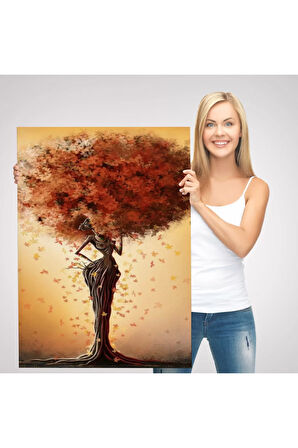 Yaprak Saçlı Afrikalı Ağaç Kadın Duvar Tablosu-6313