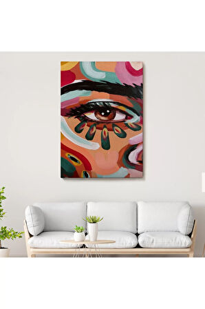 Renkli Yağlıboya Görünümlü Kadın Tablosu-6321