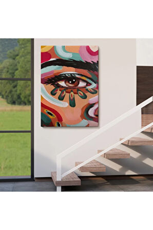 Renkli Yağlıboya Görünümlü Kadın Tablosu-6321