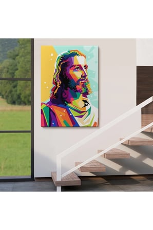 Renkli İsa Mesih Duvar Tablosu, Jesus Christ-6343