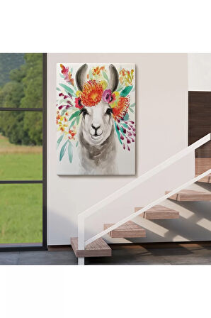 Bahar Laması Suluboya Görünümlü Duvar Tablosu-6348