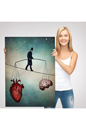 Akıl Ve Kalp Arasındaki Balans Duvar Tablosu-6363