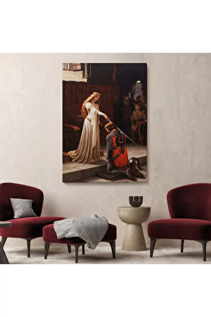 The Accolade - Edmund Blair Leighton Şövalyenin Kraliçeye Sadakat Tablosu-6364