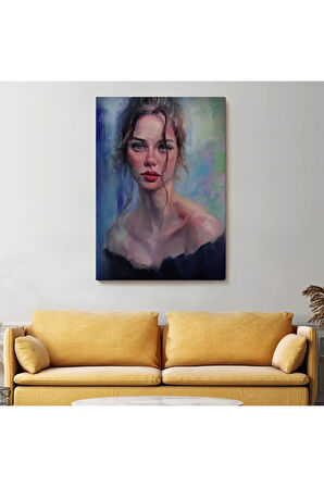 Renkli Gözlü Güzel Kadın Dekoratif Duvar Tablosu-6368