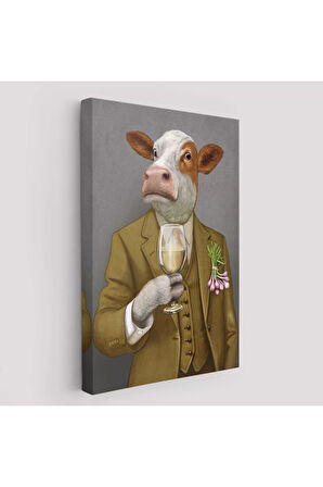 İnsan Kıyafetli Dana Dekoratif Duvar Tablosu -6375