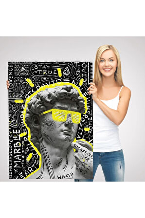 Michelangelo Buonarroti Davud Pop Art Tablosu-6376