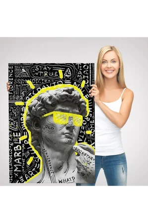 Michelangelo Buonarroti Davud Pop Art Tablosu-6376