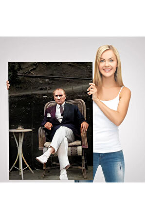 Mustafa Kemal Atatürk'ün Sandalyede Oturan Tablosu -6379