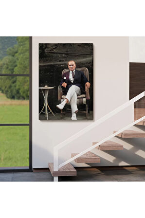 Mustafa Kemal Atatürk'ün Sandalyede Oturan Tablosu -6379