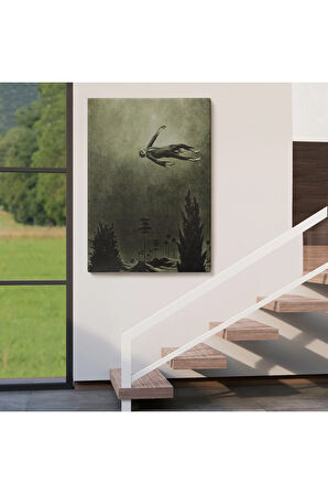 Franz Sedlacek Ağaçlar Üstündeki Hayalet Duvar Tablosu  Witches Halloween -6381