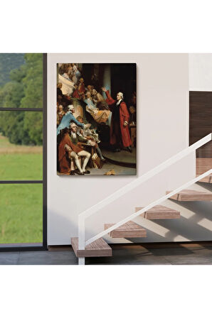 Patrick Henry Virginia burgesses Evinin Önünde Duvar Tablosu-6408