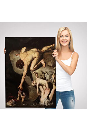 Tufan Sahnesi Tablosu Scene Of Deluge - Joseph Desire Court-6414