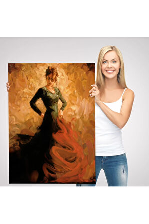 Flamenko Dansçısı Kadın Dekoratif Duvar Tablosu-6425