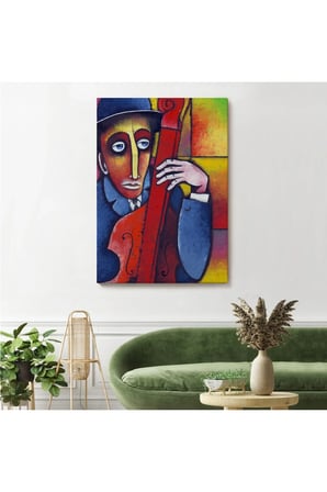 Çello Çalan Adam Duvar Tablo-6426