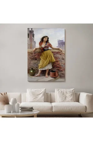 The Watercarrier Eugene De Blaas Su Taşıyan Kız Tablosu-6435
