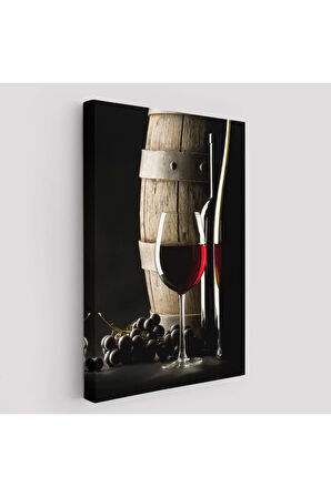 Üzüm Şarabı Ve Fıçısı Dekoratif Duvar Tablosu-6436