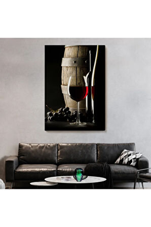 Üzüm Şarabı Ve Fıçısı Dekoratif Duvar Tablosu-6436