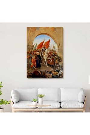 Fatih Sultan Mehmet Istanbul'a Girişi Tablosu - Fausto Zonaro -6439