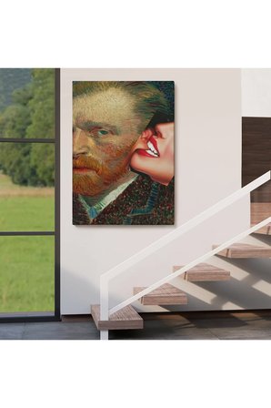 Vincent Van Gogh Kulağını Isıran Kadın Pop Art Tablo-6486