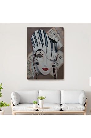 Müzik Notaları Ve Kadın Sürreal Tablosu-6489