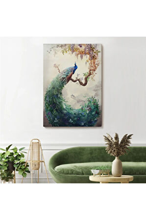 Daldaki Tavuz Kuşu  Dekoratif Duvar Tablosu-6494