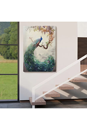 Daldaki Tavuz Kuşu  Dekoratif Duvar Tablosu-6494