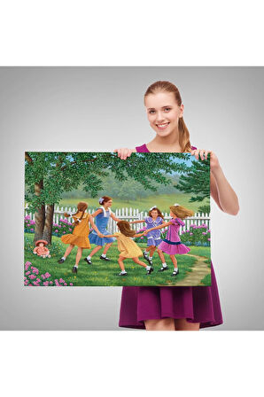 Bahçede Oynayan Kız Çocukları Tablosu-6532