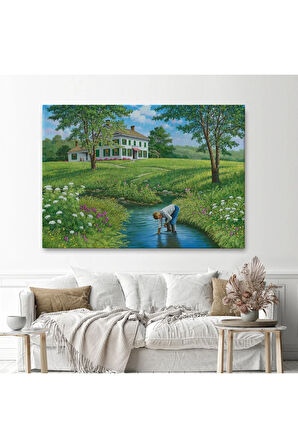 Akarsuda Oynayan Cocuk Tablosu-6533