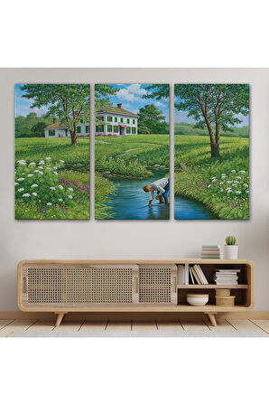 Akarsuda Oynayan Cocuk Tablosu-6533