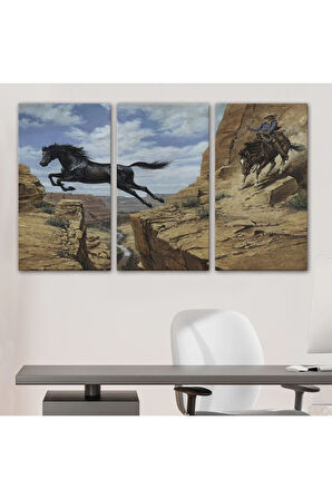 Atı Yakalamaya Çalışan Kavboy Tablosu-6537