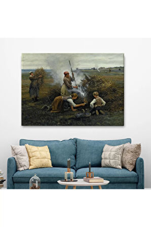 Ateş Yakmaya Çalışan Ukraynalı Köylüler Tablosu-6538