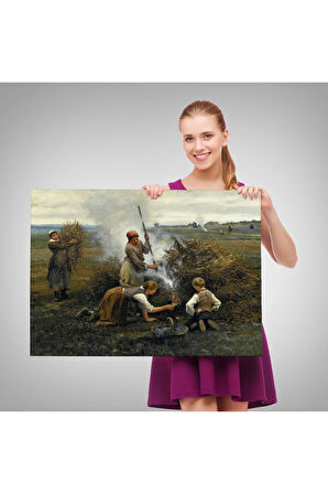 Ateş Yakmaya Çalışan Ukraynalı Köylüler Tablosu-6538