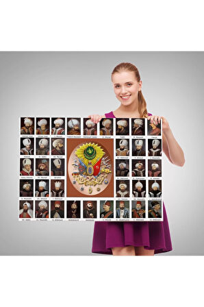 Osmanlı Padişahlarının Tümü Dekoratif Duvar Tablosu-6549