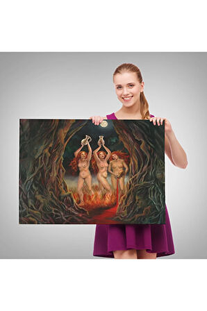 Geyik Boynuzlu Kaplunbağa Sürreal Tablo-6560