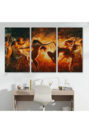 Şabat Ayinin De Ateş Etrafında Dans Eden Kadınlar Tablosu-6568